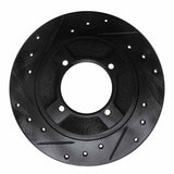 R1 Concepts 82-86 Nissan SENTRA Front Left Drilled & Slotted Black Brake Rotor by R1 Concepts RNC-633-67013L