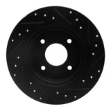 R1 Concepts 84-85 Nissan 300ZX Rear Left Drilled & Slotted Black Brake Rotor by R1 Concepts RNC-633-67015L