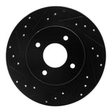 R1 Concepts 84-85 Nissan 300ZX Rear Left Drilled & Slotted Black Brake Rotor by R1 Concepts RNC-633-67015L
