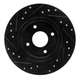 R1 Concepts 84-85 Nissan 300ZX Rear Right Drilled & Slotted Black Brake Rotor
