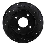 R1 Concepts 84-85 Nissan 300ZX Rear Right Drilled & Slotted Black Brake Rotor