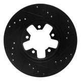 R1 Concepts 1984-1989 Nissan 200SX Front Left Drilled & Slotted Black Brake Rotor by R1 Concepts RNC-633-67017L