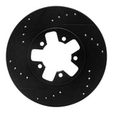 R1 Concepts 1984-1989 Nissan 200SX Front Left Drilled & Slotted Black Brake Rotor by R1 Concepts RNC-633-67017L
