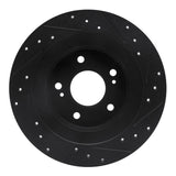 R1 Concepts 1984-1988 Nissan 200SX Rear Left Drilled & Slotted Black Brake Rotor by R1 Concepts RNC-633-67018L