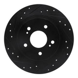 R1 Concepts 1984-1988 Nissan 200SX Rear Left Drilled & Slotted Black Brake Rotor by R1 Concepts RNC-633-67018L