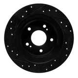 R1 Concepts 1984-1988 Nissan 200SX Rear Right Drilled & Slotted Black Brake Rotor by R1 Concepts RNC-633-67018R