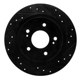 R1 Concepts 1984-1988 Nissan 200SX Rear Right Drilled & Slotted Black Brake Rotor by R1 Concepts RNC-633-67018R