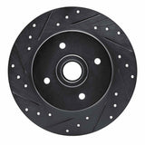 R1 Concepts 84-87 Nissan Maxima Rear Left Drilled & Slotted Black Brake Rotor by R1 Concepts RNC-633-67019L