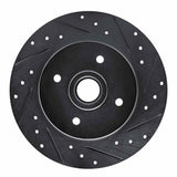 R1 Concepts 84-87 Nissan Maxima Rear Right Drilled & Slotted Black Brake Rotor by R1 Concepts RNC-633-67019R