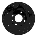 R1 Concepts 86-06 Nissan Pulsar NX Front Left Drilled & Slotted Black Brake Rotor