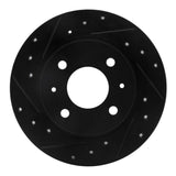 R1 Concepts 86-06 Nissan Pulsar NX Front Left Drilled & Slotted Black Brake Rotor