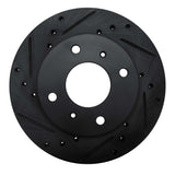 R1 Concepts 85-89 Nissan STANZA Front Left Drilled & Slotted Black Brake Rotor by R1 Concepts RNC-633-67022L