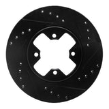 R1 Concepts 84-85 Nissan 300ZX Front Right Drilled & Slotted Black Brake Rotor by R1 Concepts RNC-633-67023R