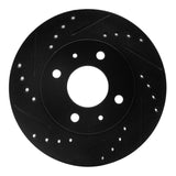 R1 Concepts 86-17 Nissan NX Front Left Drilled & Slotted Black Brake Rotor by R1 Concepts RNC-633-67024L