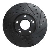 R1 Concepts 87-89 Nissan 300ZX Turbo Front Left Drilled & Slotted Black Brake Rotor by R1 Concepts RNC-633-67025L