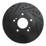 R1 Concepts 87-89 Nissan 300ZX Turbo Front Left Drilled & Slotted Black Brake Rotor by R1 Concepts RNC-633-67025L
