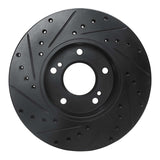R1 Concepts 87-89 Nissan 300ZX Turbo Front Right Drilled & Slotted Black Brake Rotor by R1 Concepts RNC-633-67025R