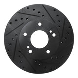 R1 Concepts 87-89 Nissan 300ZX Turbo Front Right Drilled & Slotted Black Brake Rotor by R1 Concepts RNC-633-67025R