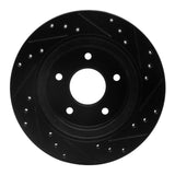 R1 Concepts 87-89 Nissan 300ZX Turbo Rear Left Drilled & Slotted Black Brake Rotor by R1 Concepts RNC-633-67026L