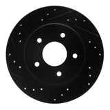 R1 Concepts 87-89 Nissan 300ZX Turbo Rear Left Drilled & Slotted Black Brake Rotor by R1 Concepts RNC-633-67026L
