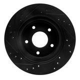 R1 Concepts 87-89 Nissan 300ZX Turbo Rear Right Drilled & Slotted Black Brake Rotor by R1 Concepts RNC-633-67026R