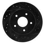 R1 Concepts 87-89 Nissan 300ZX Turbo Rear Right Drilled & Slotted Black Brake Rotor by R1 Concepts RNC-633-67026R