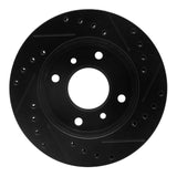 R1 Concepts 89-96 Nissan 240SX Front Left Drilled & Slotted Black Brake Rotor by R1 Concepts RNC-633-67027L