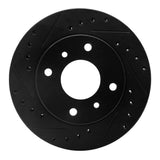 R1 Concepts 89-96 Nissan 240SX Front Left Drilled & Slotted Black Brake Rotor by R1 Concepts RNC-633-67027L