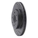 R1 Concepts 89-96 Nissan 240SX Front Right Drilled & Slotted Black Brake Rotor by R1 Concepts RNC-633-67027R