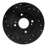 R1 Concepts 89-98 Nissan 240SX Rear Right Drilled & Slotted Black Brake Rotor by R1 Concepts RNC-633-67029R