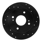 R1 Concepts 89-98 Nissan 240SX Rear Right Drilled & Slotted Black Brake Rotor by R1 Concepts RNC-633-67029R