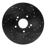 R1 Concepts 89-99 Infiniti I30 Front Left Drilled & Slotted Black Brake Rotor by R1 Concepts RNC-633-67030L