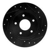 R1 Concepts 89-93 Nissan Maxima Rear Left Drilled & Slotted Black Brake Rotor by R1 Concepts RNC-633-67031L
