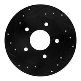 R1 Concepts 89-93 Nissan Maxima Rear Left Drilled & Slotted Black Brake Rotor by R1 Concepts RNC-633-67031L