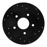 R1 Concepts 89-93 Nissan Maxima Rear Right Drilled & Slotted Black Brake Rotor by R1 Concepts RNC-633-67031R