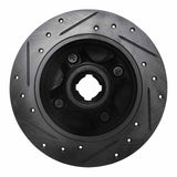R1 Concepts 88-88 Nissan Maxima Rear Left Drilled & Slotted Black Brake Rotor by R1 Concepts RNC-633-67032L