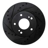 R1 Concepts 89-90 Nissan 300ZX Front Left Drilled & Slotted Black Brake Rotor by R1 Concepts RNC-633-67033L