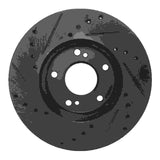 R1 Concepts 89-90 Nissan 300ZX Front Right Drilled & Slotted Black Brake Rotor by R1 Concepts RNC-633-67033R