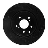 R1 Concepts 89-96 Nissan 300ZX Rear Left Drilled & Slotted Black Brake Rotor by R1 Concepts RNC-633-67034L