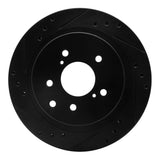 R1 Concepts 89-96 Nissan 300ZX Rear Left Drilled & Slotted Black Brake Rotor by R1 Concepts RNC-633-67034L