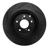 R1 Concepts 89-96 Nissan 300ZX Rear Right Drilled & Slotted Black Brake Rotor by R1 Concepts RNC-633-67034R