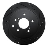 R1 Concepts 89-96 Nissan 300ZX Rear Right Drilled & Slotted Black Brake Rotor by R1 Concepts RNC-633-67034R