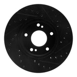 R1 Concepts 89-96 Nissan 300ZX Front Left Drilled & Slotted Black Brake Rotor by R1 Concepts RNC-633-67035L