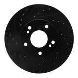 R1 Concepts 89-96 Nissan 300ZX Front Left Drilled & Slotted Black Brake Rotor by R1 Concepts RNC-633-67035L