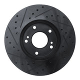 R1 Concepts 89-96 Nissan 300ZX Front Right Drilled & Slotted Black Brake Rotor by R1 Concepts RNC-633-67035R