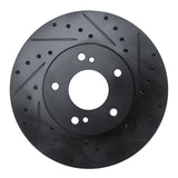 R1 Concepts 89-96 Nissan 300ZX Front Right Drilled & Slotted Black Brake Rotor by R1 Concepts RNC-633-67035R
