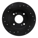 R1 Concepts 90-06 Infiniti G20 Rear Right Drilled & Slotted Black Brake Rotor by R1 Concepts RNC-633-67036R