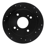 R1 Concepts 90-06 Infiniti G20 Rear Right Drilled & Slotted Black Brake Rotor by R1 Concepts RNC-633-67036R