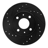 R1 Concepts 88-06 Nissan NX Front Left Drilled & Slotted Black Brake Rotor by R1 Concepts RNC-633-67037L