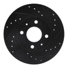 R1 Concepts 88-06 Nissan NX Front Right Drilled & Slotted Black Brake Rotor